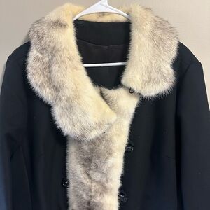 Vintage Lane Bryant 1960s Minims Wool and Fur Coat